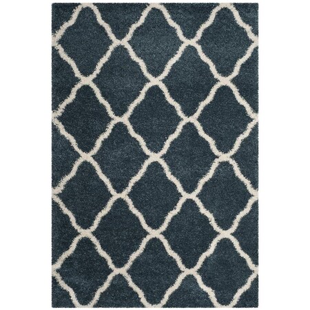 Safavieh 5 ft. 1 in. x 7 ft. 6 in. Hudson Shag Power Loomed Rug; Slate Blue & Ivory - Medium Rectangle SGH283L-5